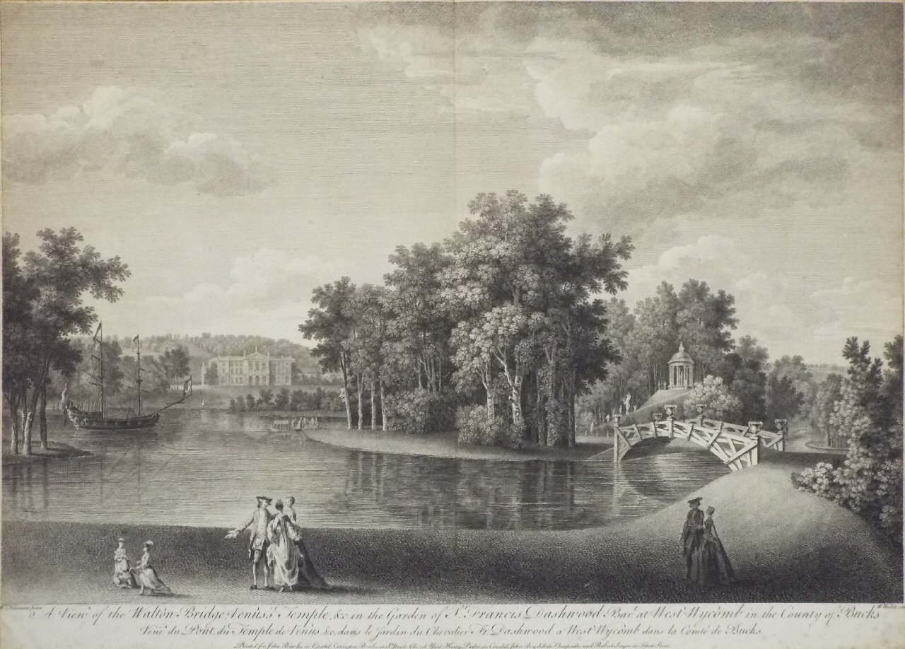 Print - A View of the Walton Bridge, Venus's Temple &c  in the Garden of Sir Francis Dashwood Bart., at West Wycomb in the County of Bucks - Woollett